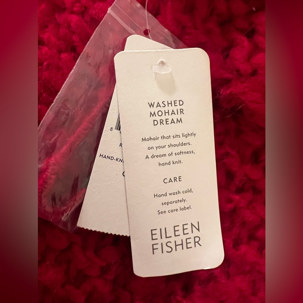 Eileen Fisher Mohair infinity wrap hand knit nwt